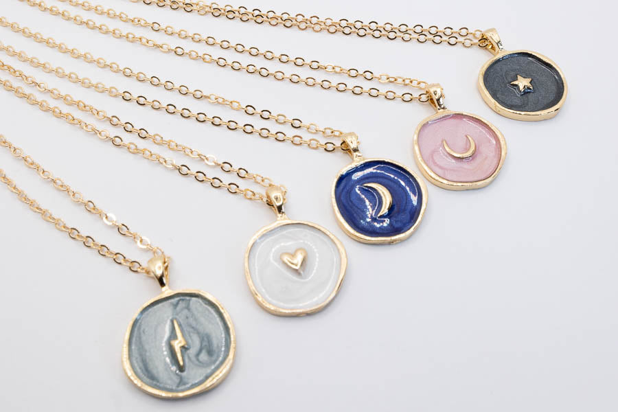 Ethereal Oil Drop Pendant Necklaces