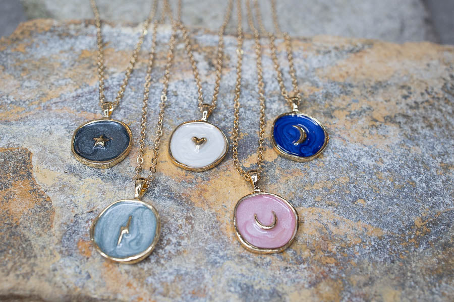 Ethereal Oil Drop Pendant Necklaces