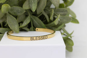 "Blessed" Bangle Bracelet