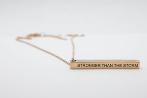 "Stronger than the Storm" - Pillar Bar Necklace